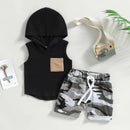 Boys' Hooded Vest T-shirt Suit