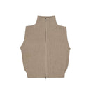 Turtleneck Double Zipper Knitted Vest Versatile Bottoming Shirt