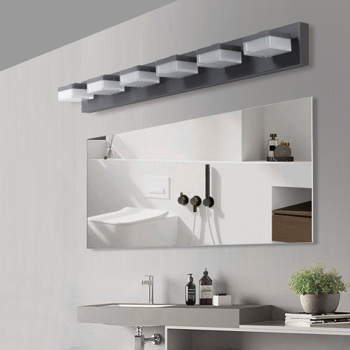Modern 6 Lights Black LED Makeup Mirror Fixtures For Bathroom And Vanity Unavailable Platforms- Temu