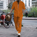 Gestreifte Hemdhose mit Hengli-Kragen für Herren