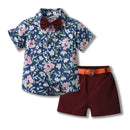Bowknot Short-sleeved Cardigan Boys' Shorts Two-piece Set