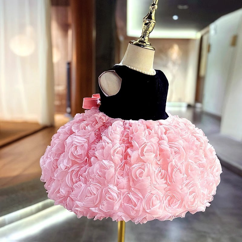 Girls' Summer Dress Color Matching Polyester