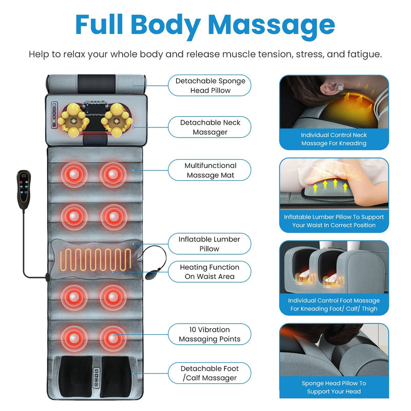 Full Body Electric Massage Pad With Heating Function